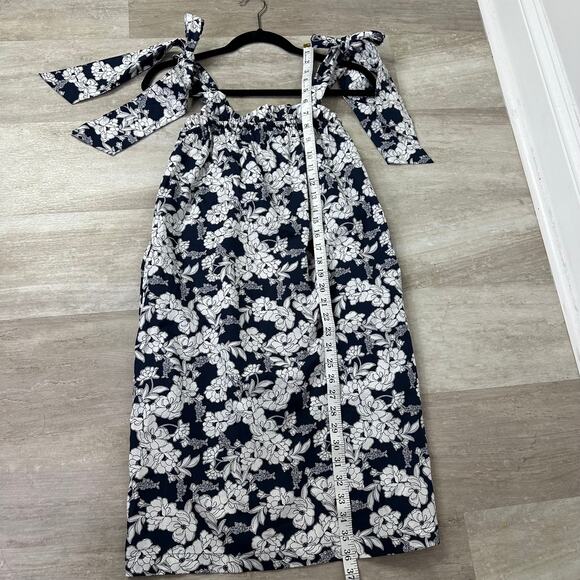 J.Crew Tie Shoulder Poplin Dress in Magnolia Floral Navy BG490 Size XS - Picture 8 of 8